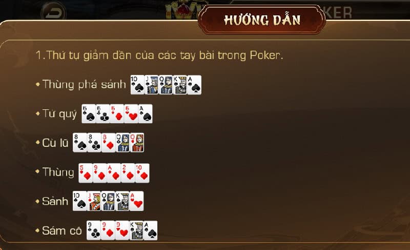 Đa dạng phiên bản game bài Poker khác nhau