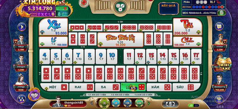 Tài xỉu đổi thưởng TDTC có đa dạng cửa cược